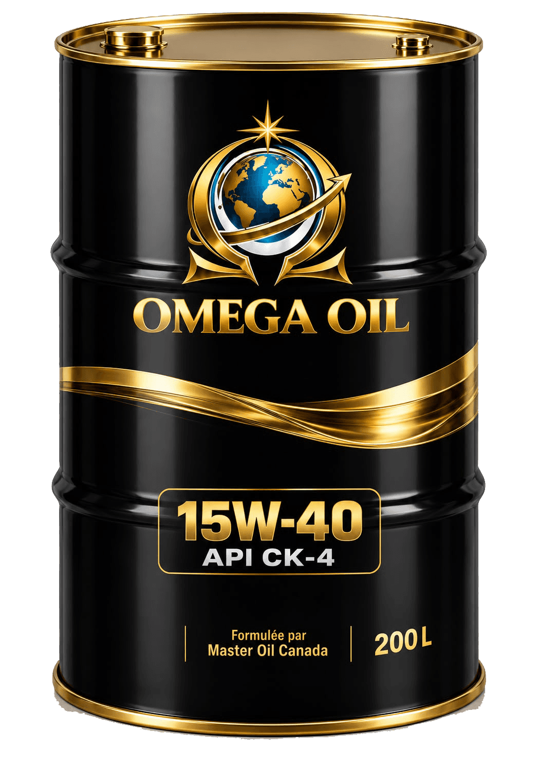 Fût de 200 litres d'huile moteur Omega Oil 15W-40 API CK-4